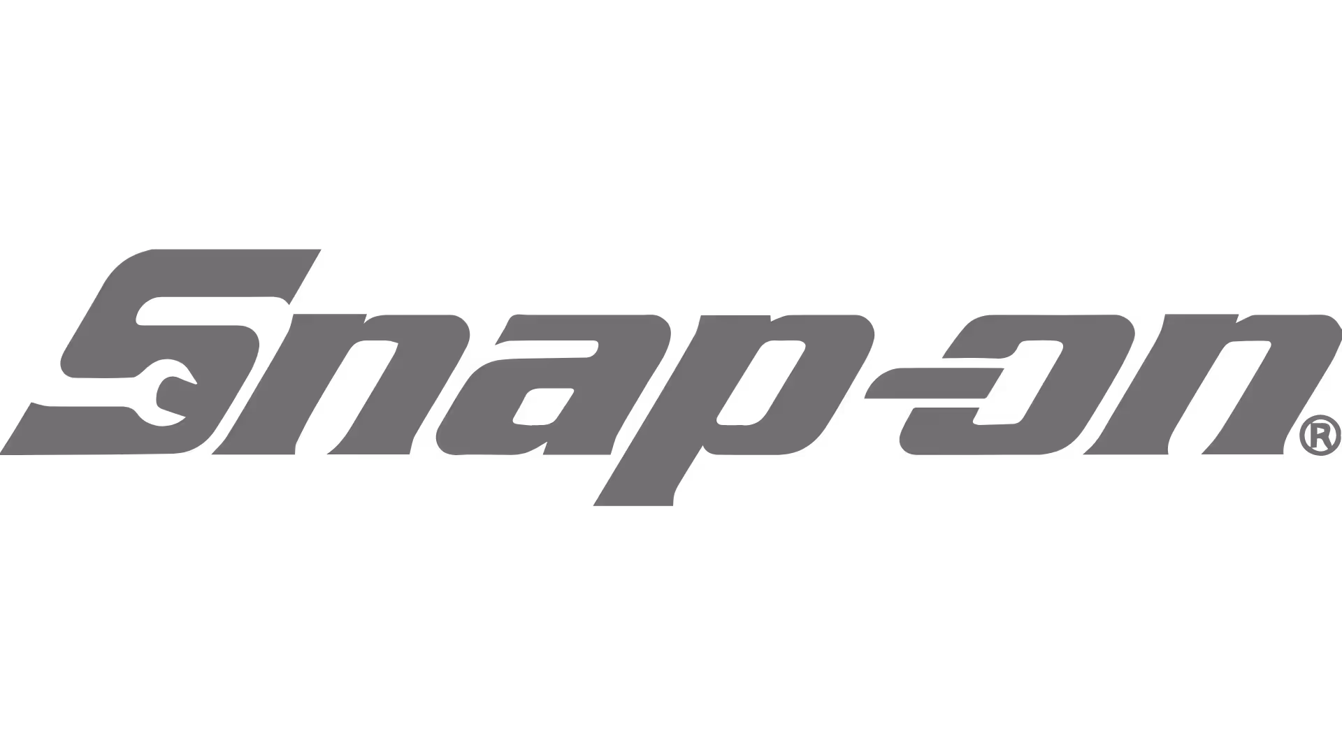 Snap-on brand logo with stylized gray lettering including a wrench shape in the 'S'.